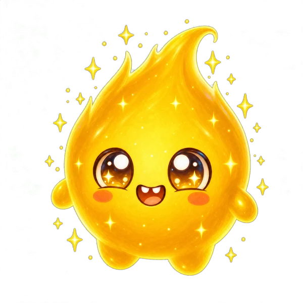 Chispa, the CLARO mascot, glowing warmly