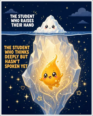 Chispa glowing inside an iceberg — every student has a voice, now every teacher can hear it